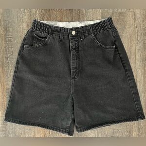 90’s Vintage Lee Black Denim High Waist Shorts Size 12 Medium